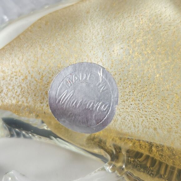 Murano Glass Swordfish Figurine Marlin Fish Paperweight Gold Fleck w Label Italy - Picture 6 of 12
